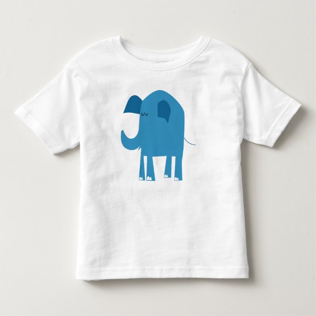 Elefant, blau, glücklich kleinkind t-shirt (Vorderseite)