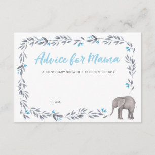 Elefant blau und grau Baby Shower Beratungskarten Einladung