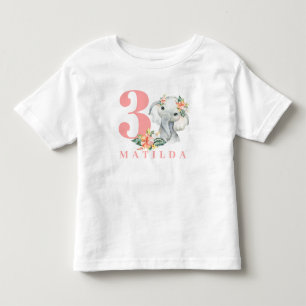 Elefant Blumen T - Shirt