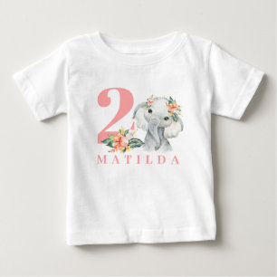 Elefant Blumen T - Shirt