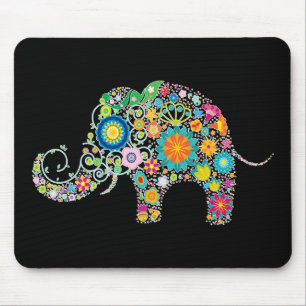 Elefant-Blumenkunst Mousepad