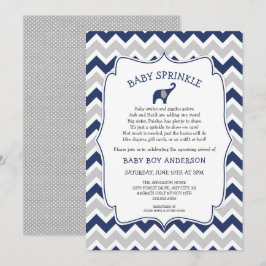 Elefant BOY Baby Sprinkle mit niedlichem Gedicht Einladung