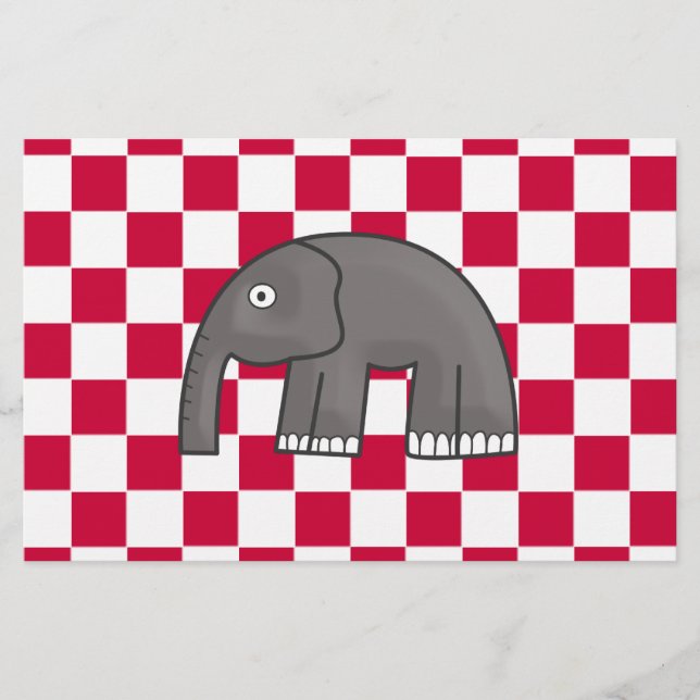Elefant Briefpapier (Vorderseite)