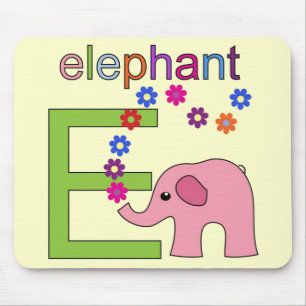 Elefant Buchstabe E Mousepad