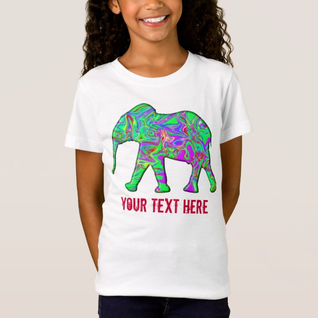 Elefant-bunte Pyjama-lustige Kindercoole Schablone T-Shirt (Vorderseite)