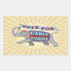 Elefant Carly Fiorina-Präsidenten-2016 Rechteckiger Aufkleber