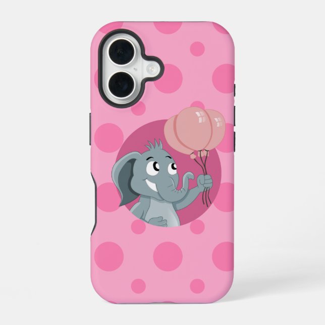 Elefant Cartoon iPhone 16 Hülle (Rückseite)