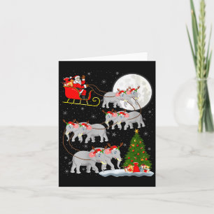 Elefant Damen Weihnachtsmann Schlitten Fliegender Karte