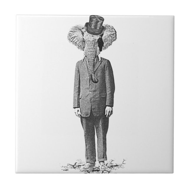 Elefant Dandy Fliese (Vorderseite)