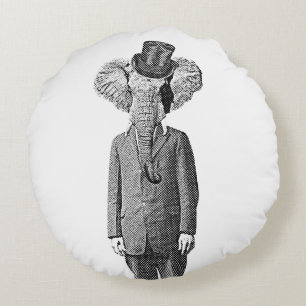 Elefant Dandy Rundes Kissen