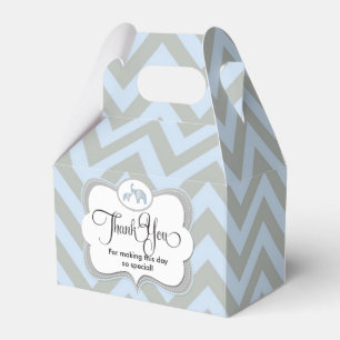 Elefant-danken blaues Zickzack Baby-Geschenk Ihnen Geschenkschachtel