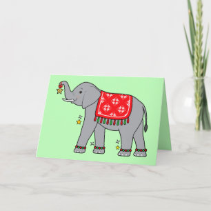 Elefant dekoriert für den Urlaub Feiertagskarte