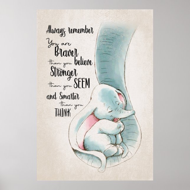 Elefant denkt immer daran, dass ihr tapfer seid poster (Vorne)