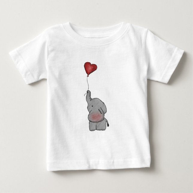 Elefant, der Ballon hält Baby T-shirt (Vorderseite)