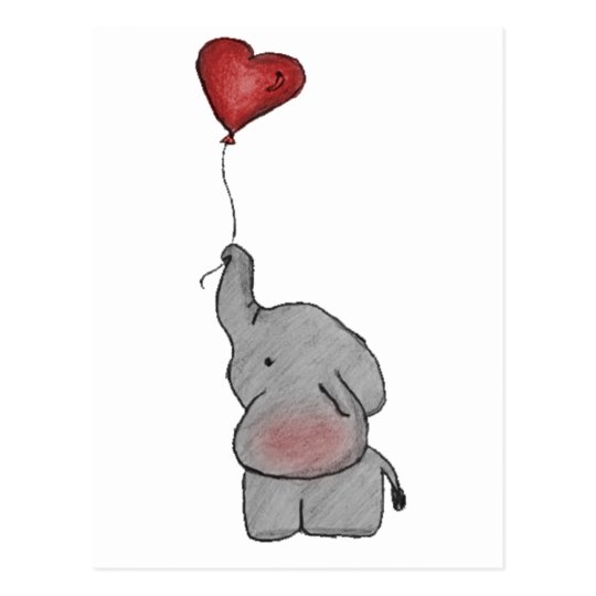 Elefant, der Ballon hält Postkarte | Zazzle.at