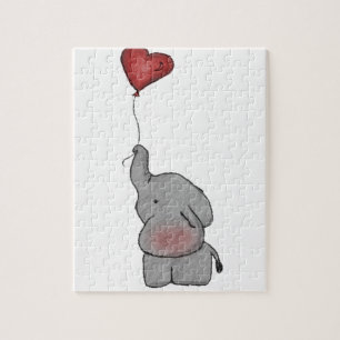 Elefant, der Ballon hält Puzzle