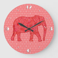 Elefant der Blume - tiefrot und Korallen
