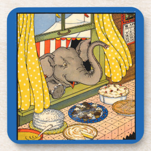 Elefant, der durch das Fenster den Kopf stößt Untersetzer