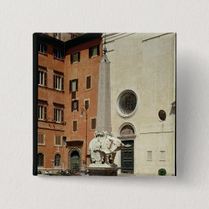 Elefant, der einen ägyptischen Obelisk, 1667 trä Button