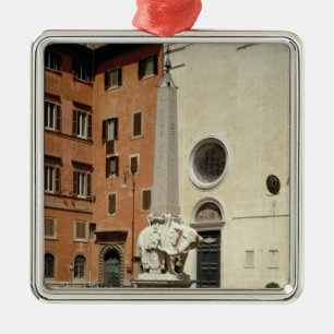 Elefant, der einen ägyptischen Obelisk, 1667 trä Silbernes Ornament