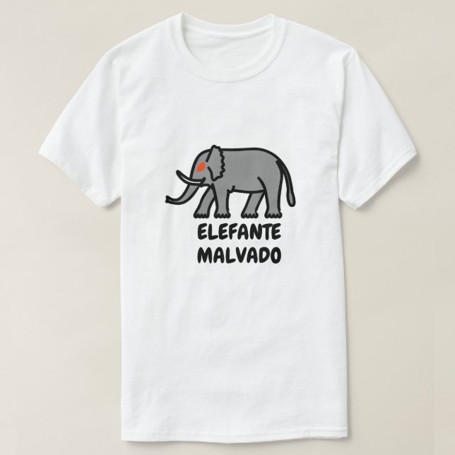 Elefant des Bösen und Spanischer Text elefante mal T-Shirt (Design vorne)