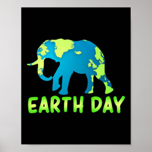 Elefant des Earth Day für Kinder Poster
