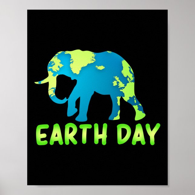 Elefant des Earth Day für Kinder Poster (Vorne)