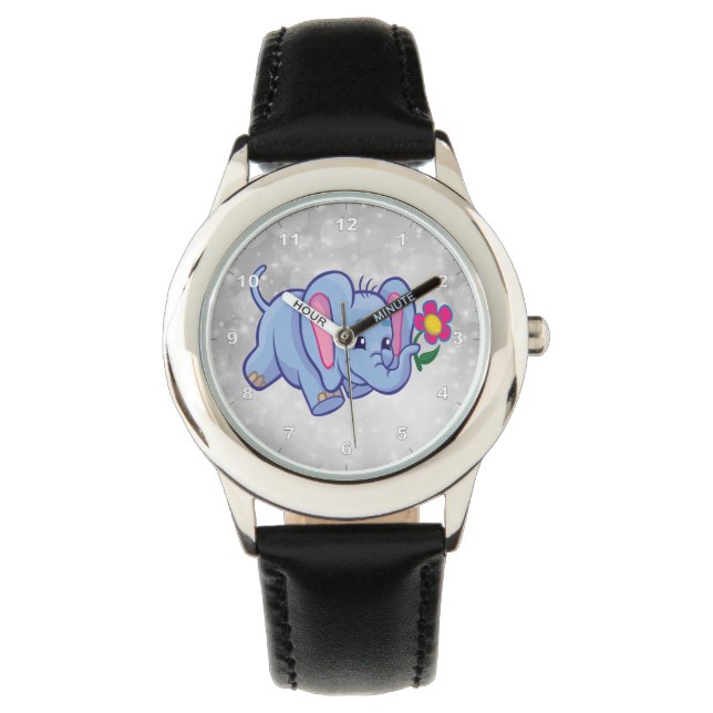 Elefant des niedlichen Cartoon Armbanduhr (Vorderseite)