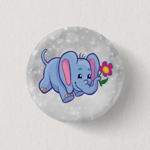 Elefant des niedlichen Cartoon Button