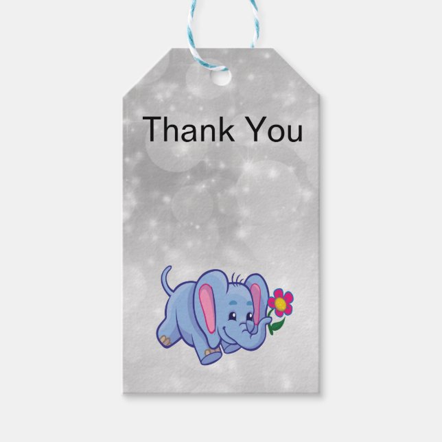 Elefant des niedlichen Cartoon Geschenkanhänger (Vorderseite)