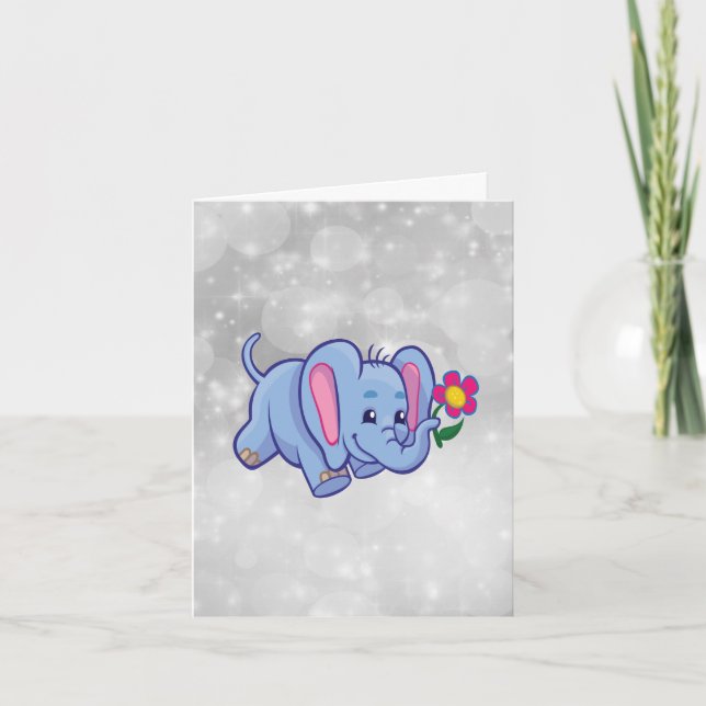 Elefant des niedlichen Cartoon Karte (Vorderseite)