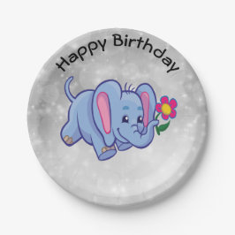 Elefant des niedlichen Cartoon Pappteller