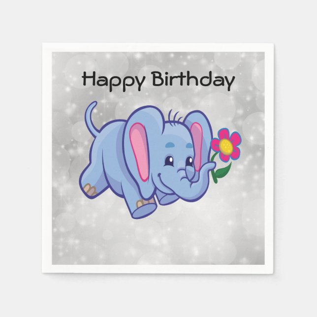 Elefant des niedlichen Cartoon Serviette (Vorderseite)