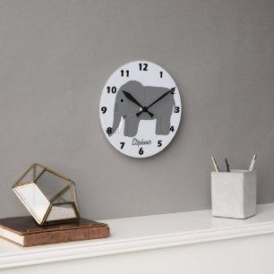 Elefant Design personalisiert Runde Wanduhr