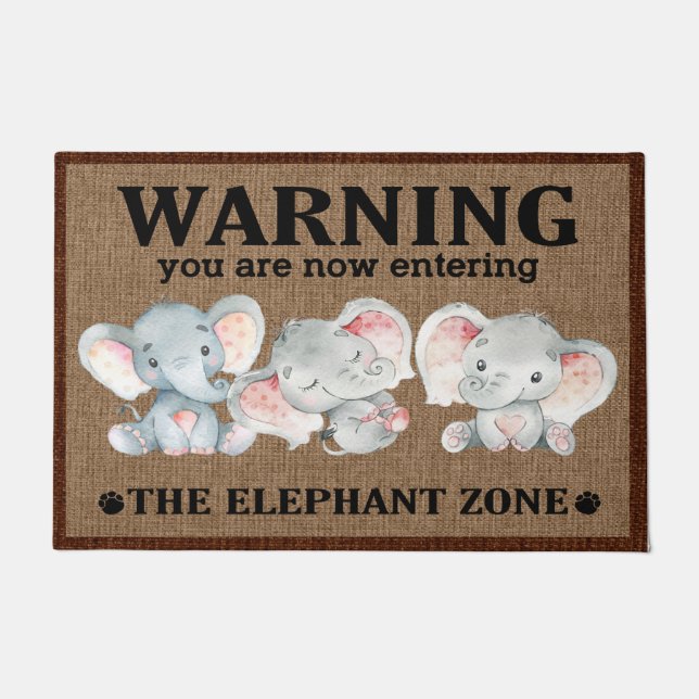 Elefant Doormat, Elefant Liebhaber Willkommen Mat  Fußmatte (Vorderseite)