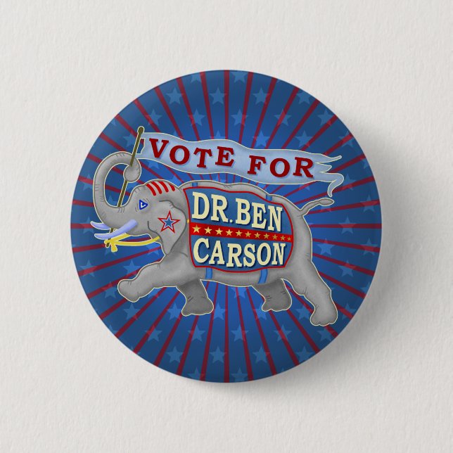 Elefant Dr.-Ben Carson Präsidenten-2016 Button (Vorderseite)