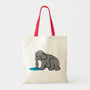 Elefant Drinking (grau) Tragetasche