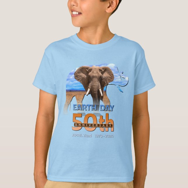 Elefant Earth Day 50. Jahrestag Geschenk T-Shirt (Vorderseite)