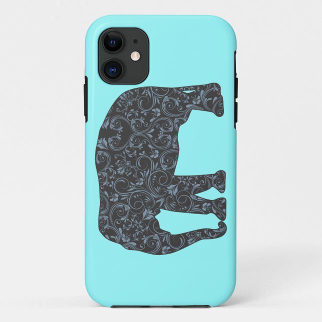 Elefant-eleganter Damast Girly Case-Mate iPhone Hülle (Rückseite)