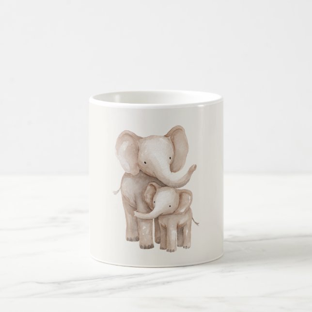 Elefant Elternteil & Baby Kaffeetasse (Mittel)