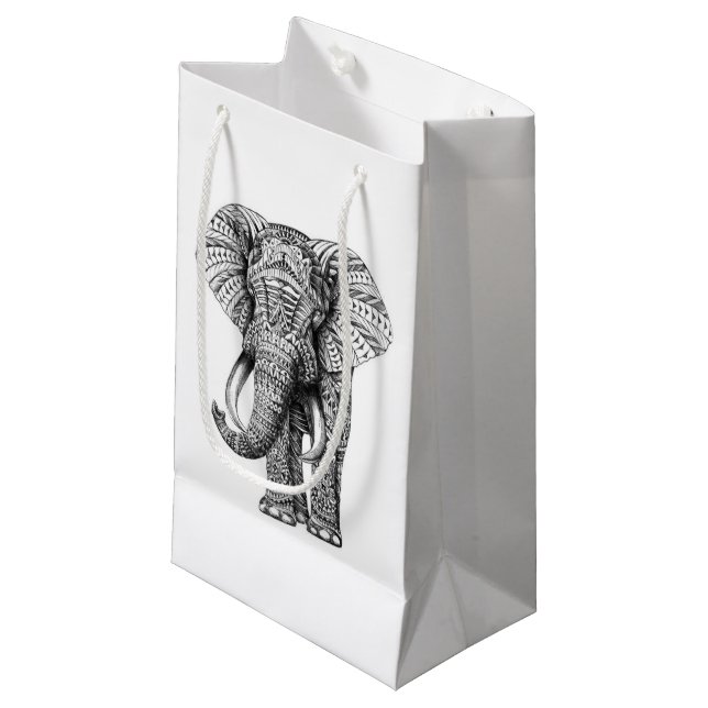 Elefant-Entwurfs-Geschenk-Taschen Kleine Geschenktüte (Vorderseite Schrägansicht)