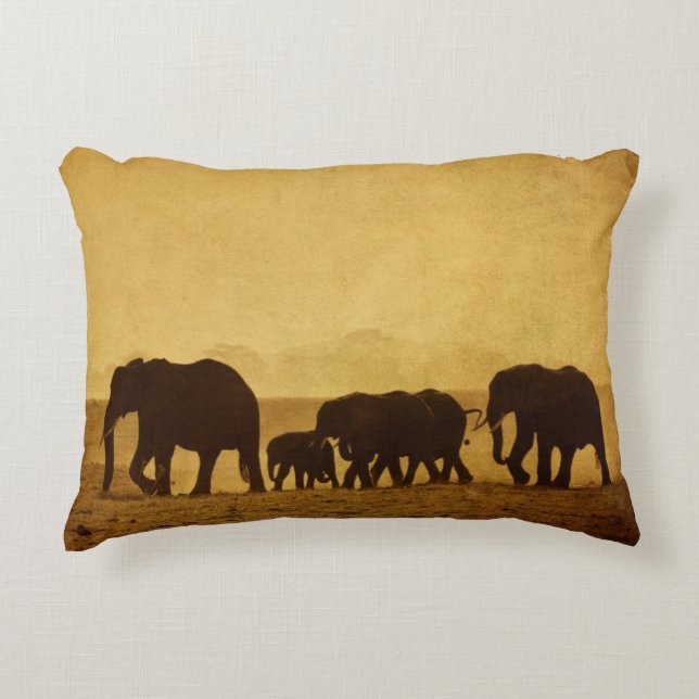 Elefant-Familie Dekokissen (Vorderseite)