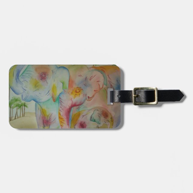 Elefant-Familien-Umbauten für Gepäck Gepäckanhänger (Vorderseite horizontal)