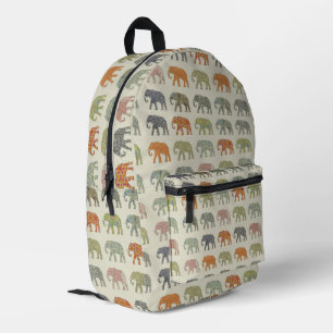 Elefant Farbige Tier Muster Zeitgenössisch Bedruckter Rucksack