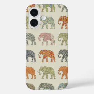 Elefant Farbige Tier Muster Zeitgenössisch iPhone 16 Hülle