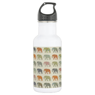 Elefant Farbige Tier Muster Zeitgenössisch Edelstahlflasche