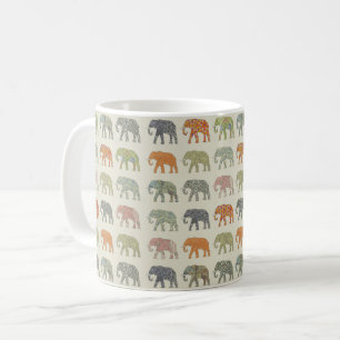 Elefant Farbige Tier Muster Zeitgenössisch Tasse