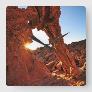 Elefant-Felsen im Tal des Feuers Quadratische Wanduhr