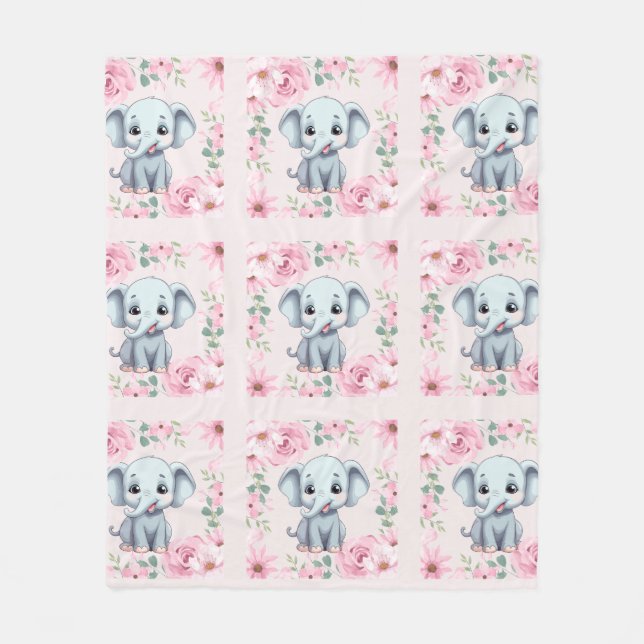 Elefant-Fleece-Decke Fleecedecke (Vorderseite)