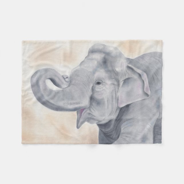 Elefant-Fleece Fleecedecke (Vorderseite (Horizontal))